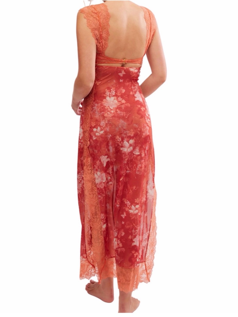 Free People Apricot Brandy Tie-Dye Lace Trim Tank - Picture 2 of 3